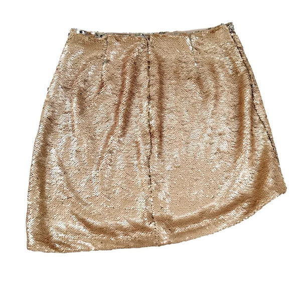NBD Revolve Sequin Angled Angel Mini Skirt Gold Size XS - Picture 4 of 9
